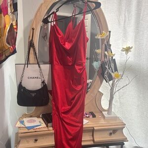 Amazon Essentials Red Asymmetrical Dress